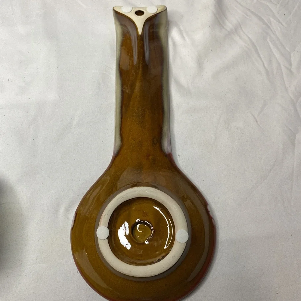 Kirkland's Potter's Garden Vintage Christmas Santa‎ Spoon Rest Hand Painted